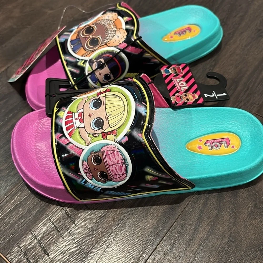 LOL Surprise! Doll Slides/Sandals,open toe,grip sole,trendy,popular,fun,colorful